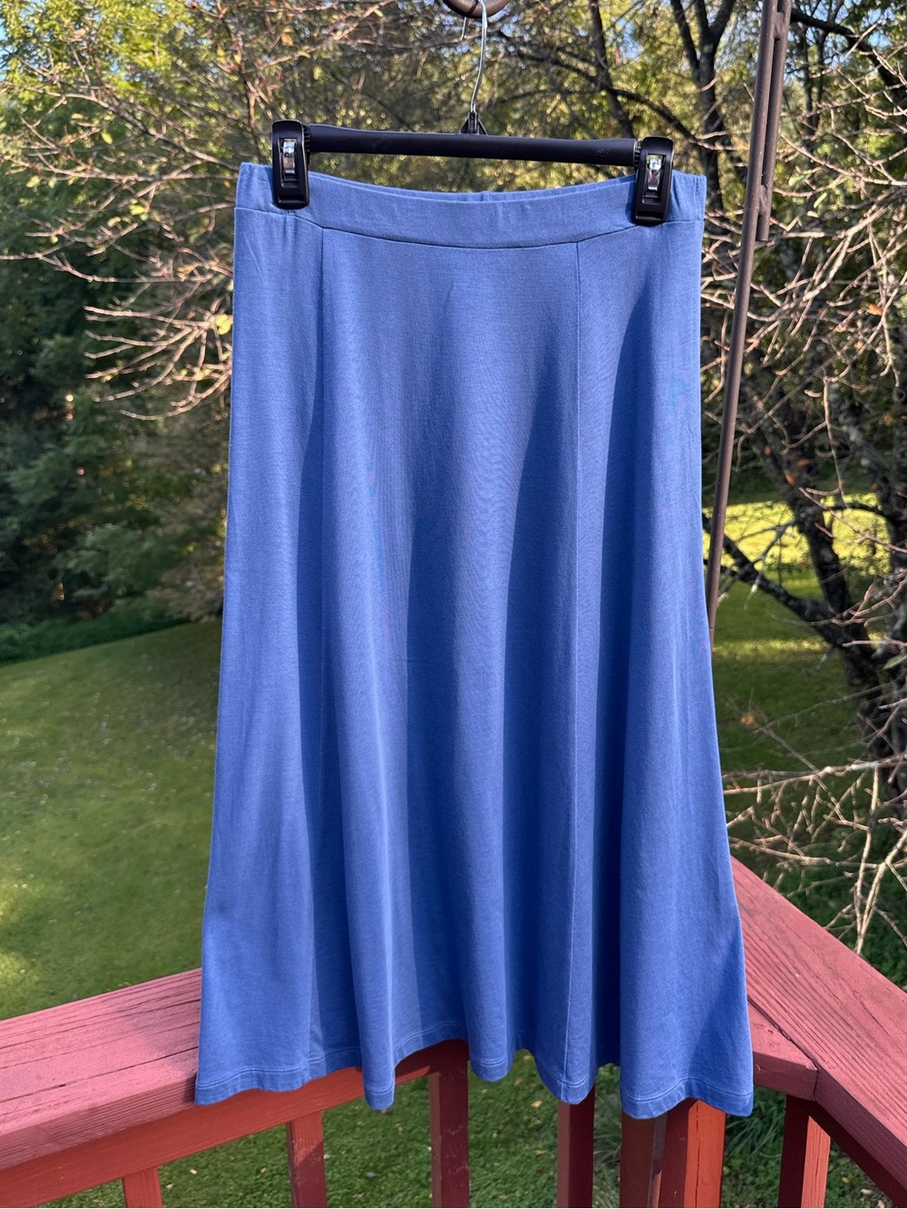 Gudrun Sjödén Sky Blue A-Line Cotton Midi Skirt